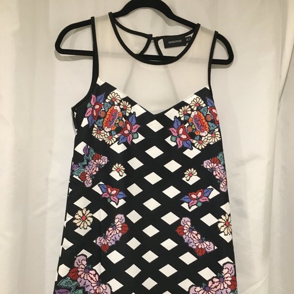 asymmetrical lattice pattern mink pink dress - Picture 1 of 2